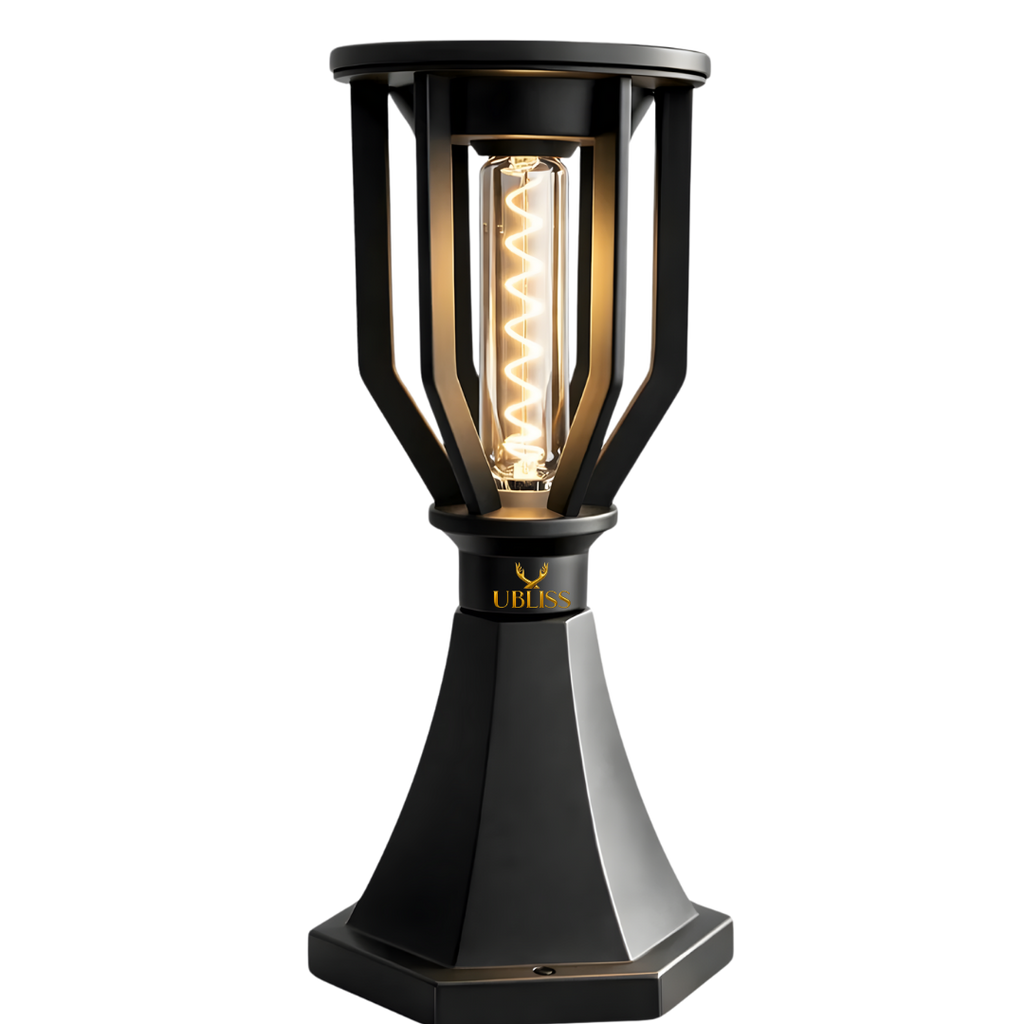 UBliss Spiral Solar Powered Outdoor Gate Light | Decorative | LED Warm White | Waterproof Garden, Fence & Pillar Lamp