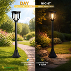 UBliss Solar Spiral Gate Light | Outdoor Waterproof Decorative Pillar & Garden Lamp | Warm White LED | Auto Dusk to Dawn | Solar Powered Light for Gate, Balcony, Lawn & Pathway
