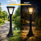 UBliss Solar Outdoor Gate Light | Waterproof Decorative Pillar & Wall Lamp | Warm White LED | Auto Dusk to Dawn | Solar Powered Garden, Balcony & Pathway Light