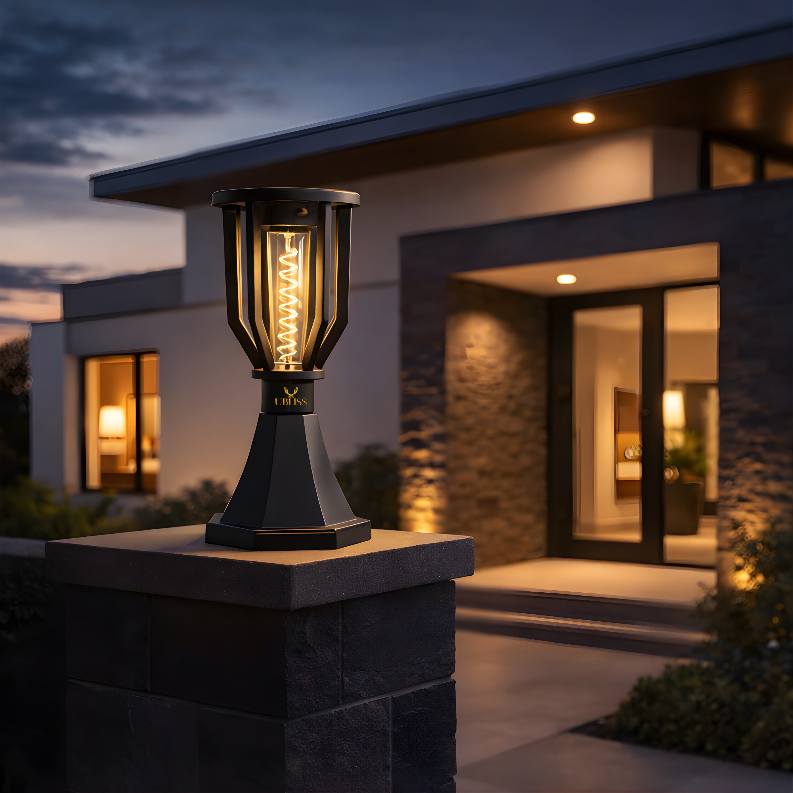 UBliss Solar Spiral Gate Light | Outdoor Decorative Hanging & Pillar Lamp | Waterproof Garden & Balcony Light | Warm White LED | Auto Dusk to Dawn | for Gate, Lawn, Patio & Pathway