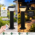 UBliss RGB Solar Bollard Light with Remote Control, Color Changing LED For Outdoor&nbsp;