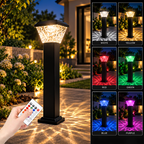 UBliss RGB Solar Bollard Light with Remote Control, Color Changing LED For Outdoor&nbsp;