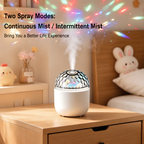 UBliss Portable Crystal Light Projector Humidifier | 7 Color RGB LED Cool Mist Ambient Lamp