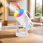 Portable Mini Humidifier with Laser Star Projector, 360° Adjustable Mist, 7-Color RGB Ambient Light.
