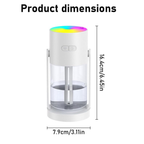 Portable Mini Humidifier with Laser Star Projector, 360° Adjustable Mist, 7-Color RGB Ambient Light.