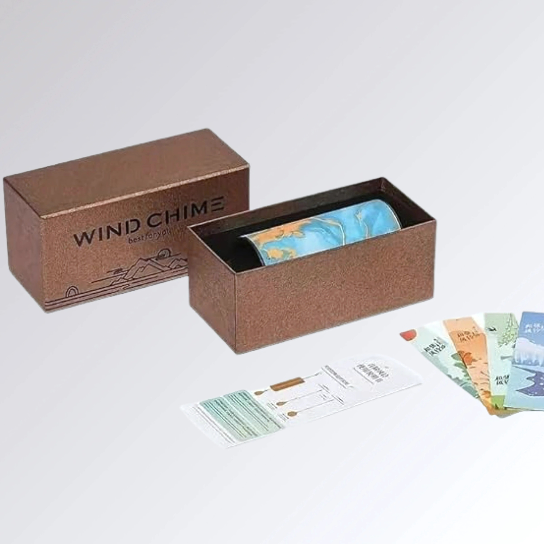 UBliss (Red+Blue ) 9 Bars Nanmu Bamboo & Specialty Paper Wind Chime Combo Pack of 2 - Energy Series for Mindfulness, Yoga, Relaxation, Sound Healing