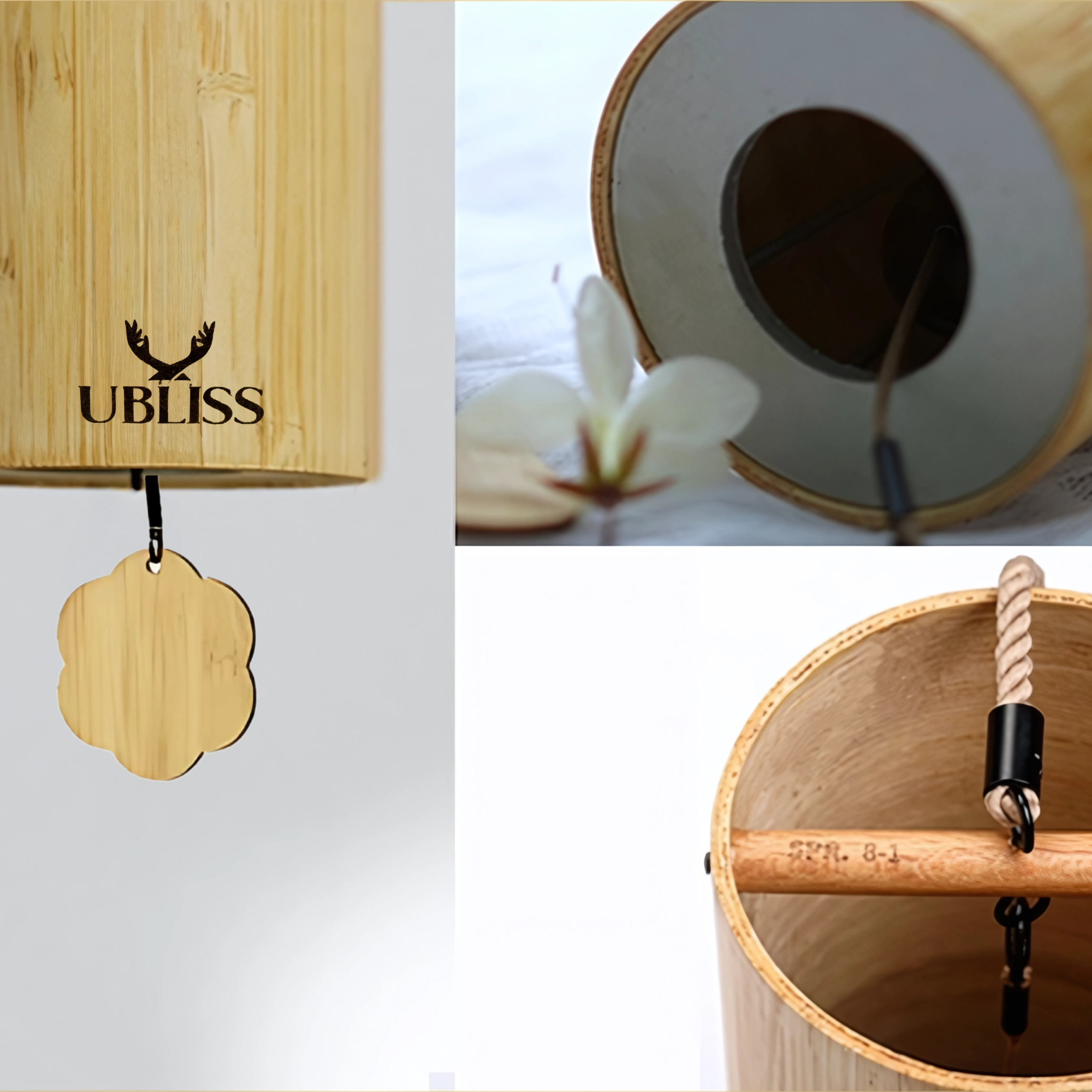 UBliss Bamboo Wind Chime Combo Pack Of 2 (Winter + Summer) – Handcrafted Natural Chimes with Relaxing Sound, Perfect for Garden, Balcony, Meditation