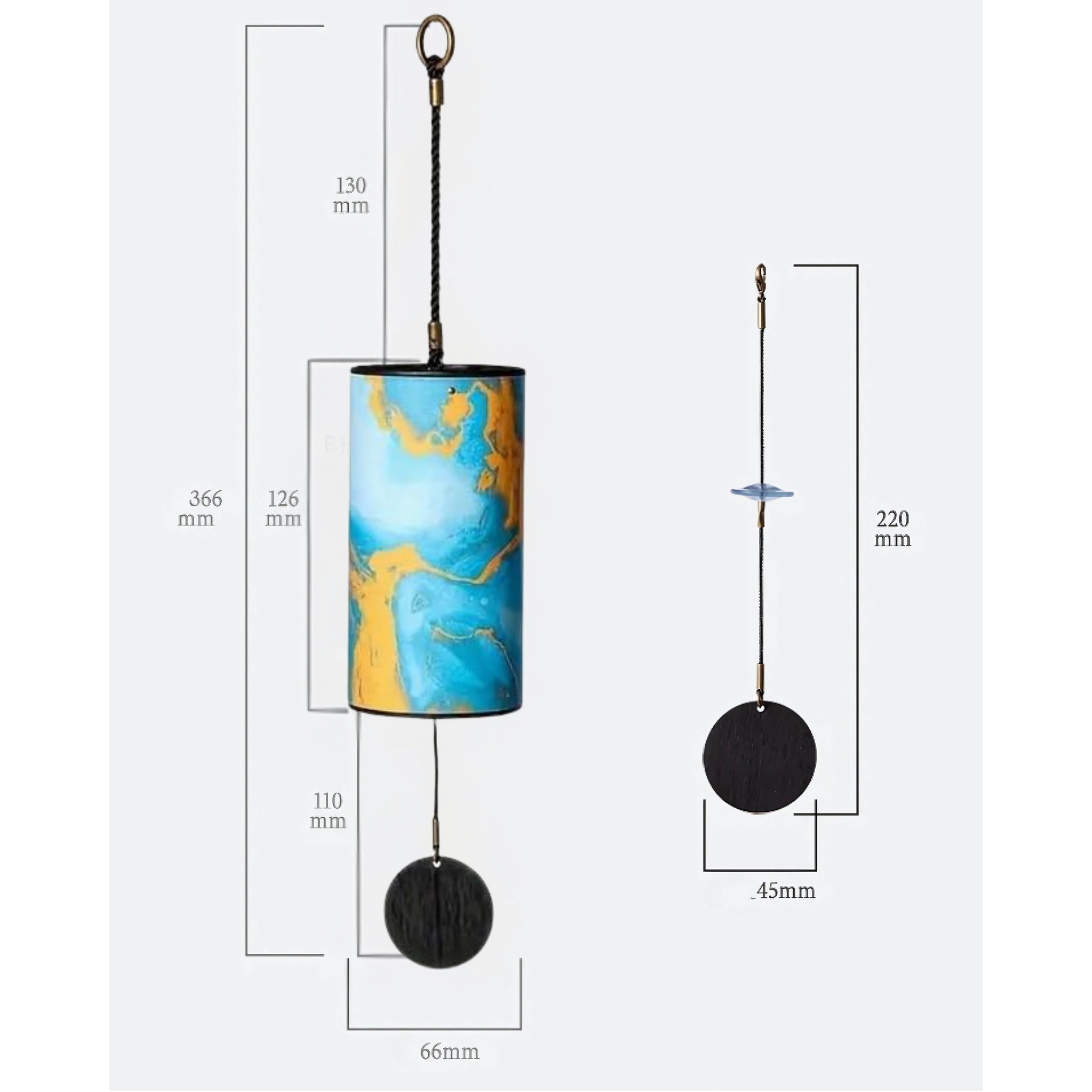 UBliss Blue (Specialty Paper) 9-Note Meditation Wind Chime – Tuned Octagon Bars in G Major, Soothing Energy Series for Yoga, Relaxation, Sound Healing