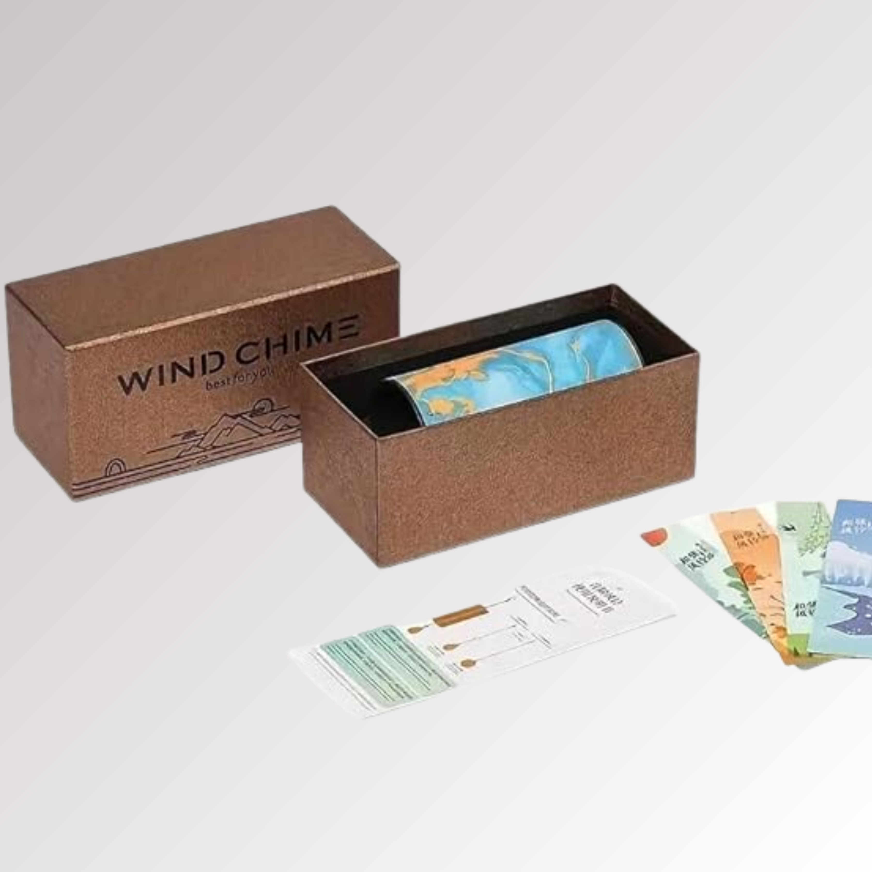 UBliss Blue (Specialty Paper) 9-Note Meditation Wind Chime – Tuned Octagon Bars in G Major, Soothing Energy Series for Yoga, Relaxation, Sound Healing