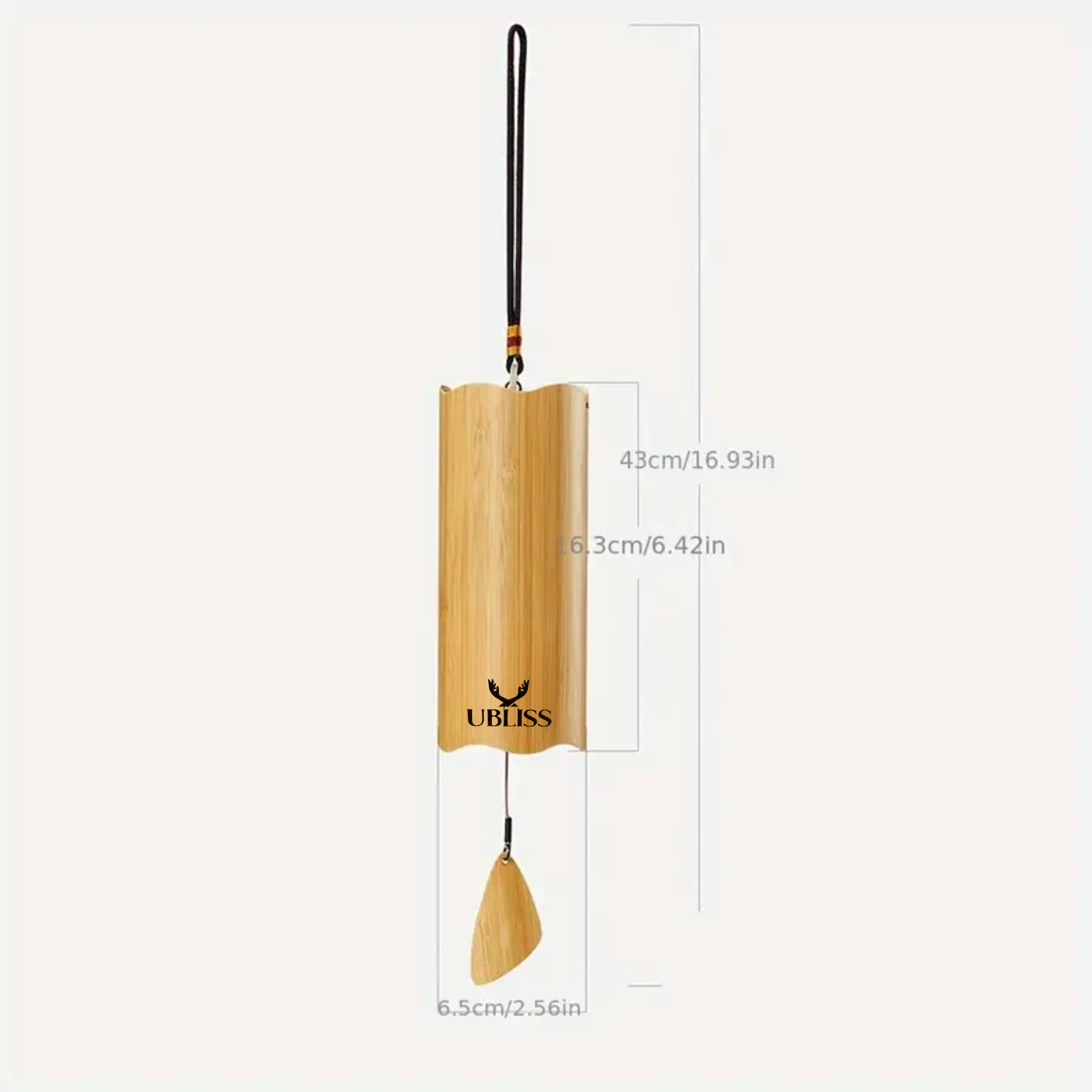 UBliss Wave Series Wind Chime – 8 Bar Double Swing Meditation Chime with Natural Bamboo, Calming Sound for Yoga, Relaxation, Healing & Home Décor