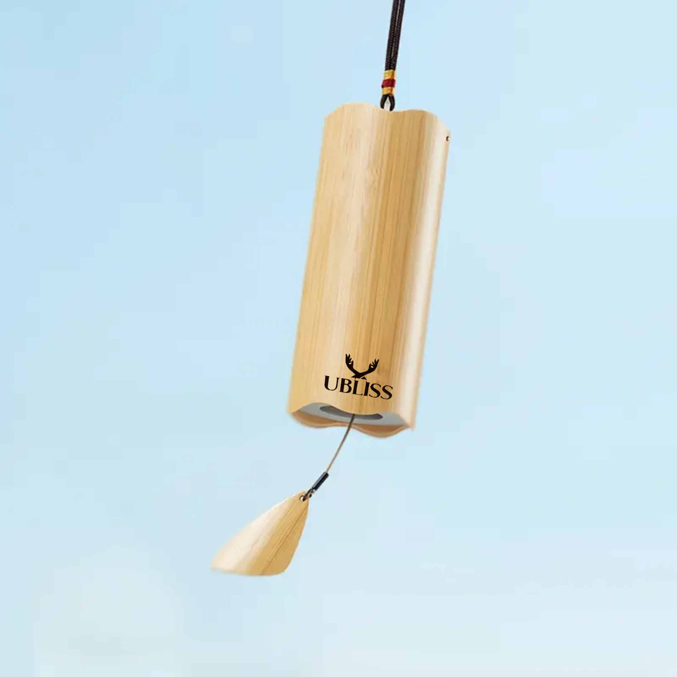 UBliss Wave Series Wind Chime – 8 Bar Double Swing Meditation Chime with Natural Bamboo, Calming Sound for Yoga, Relaxation, Healing & Home Décor