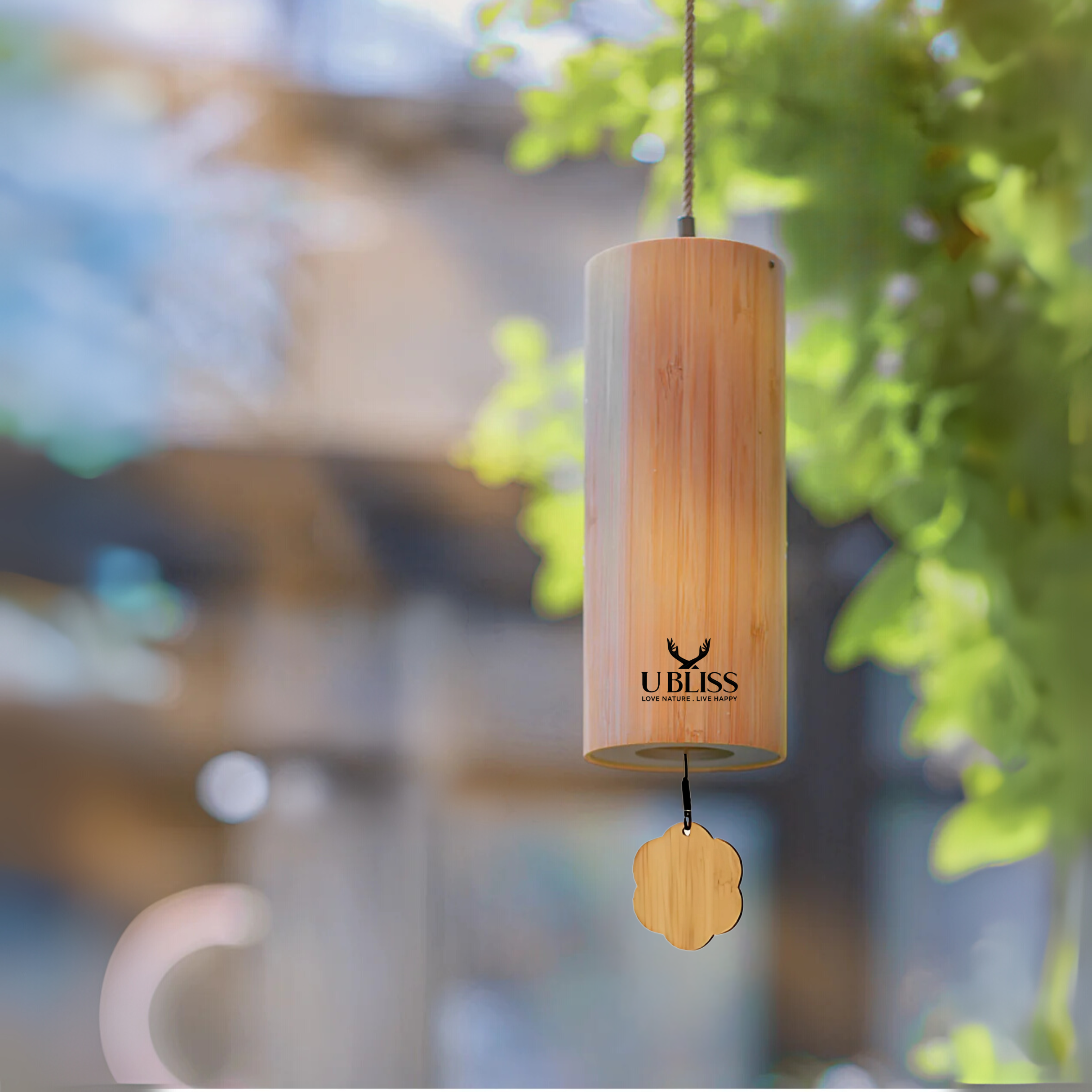 UBliss Bamboo Wind Chime (Summer) – Natural Soothing Tones for Garden, Balcony & Meditation