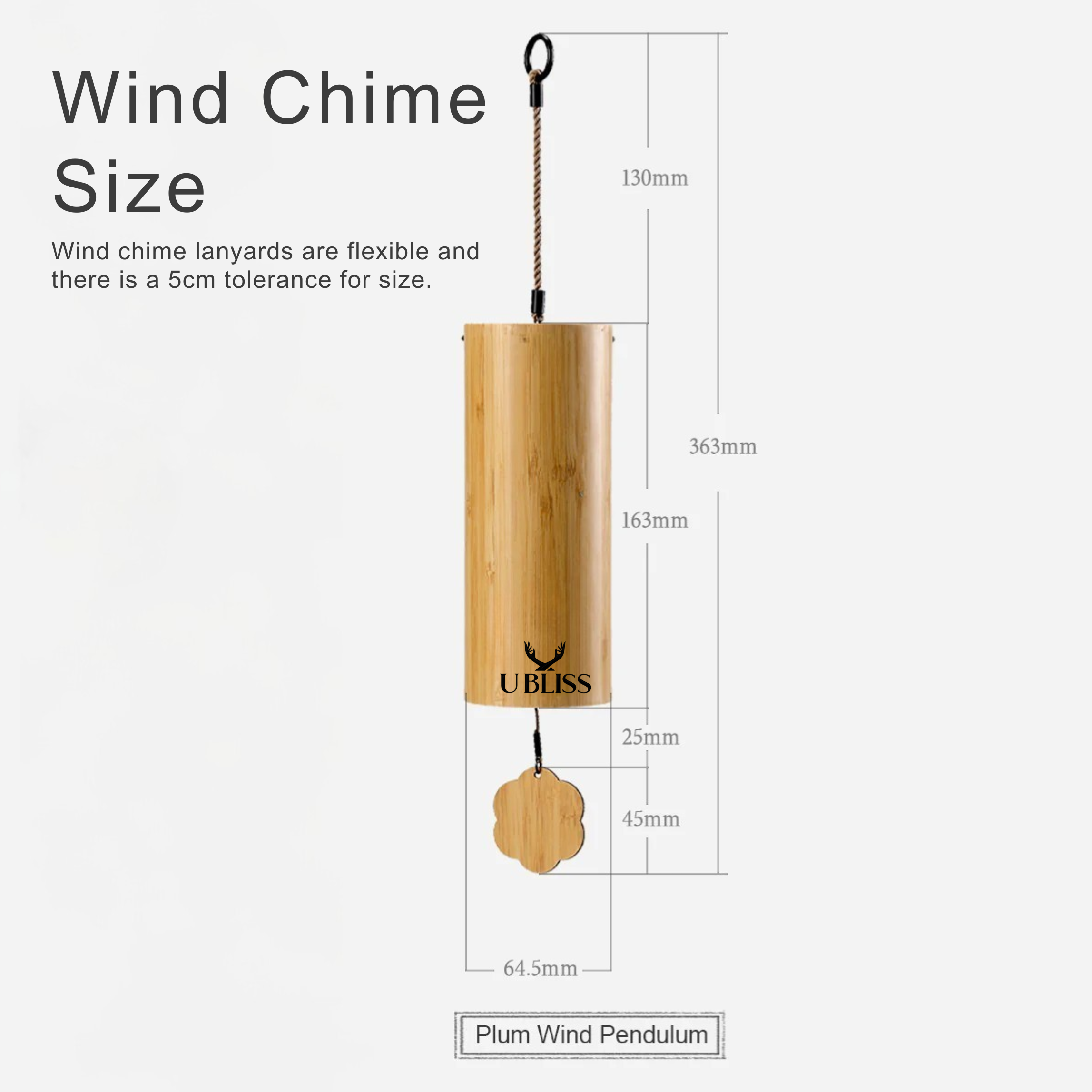 UBliss Bamboo Wind Chime (Summer) – Natural Soothing Tones for Garden, Balcony & Meditation