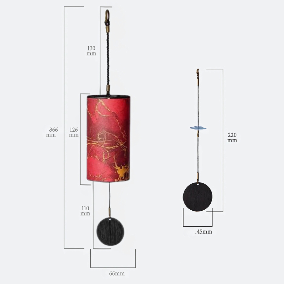 UBliss Red (Speciality Paper) 9-Note Meditation Wind Chime – Tuned Octagon Bars, Energy Series for Yoga, Relaxation, Sound Healing & Outdoor Decor