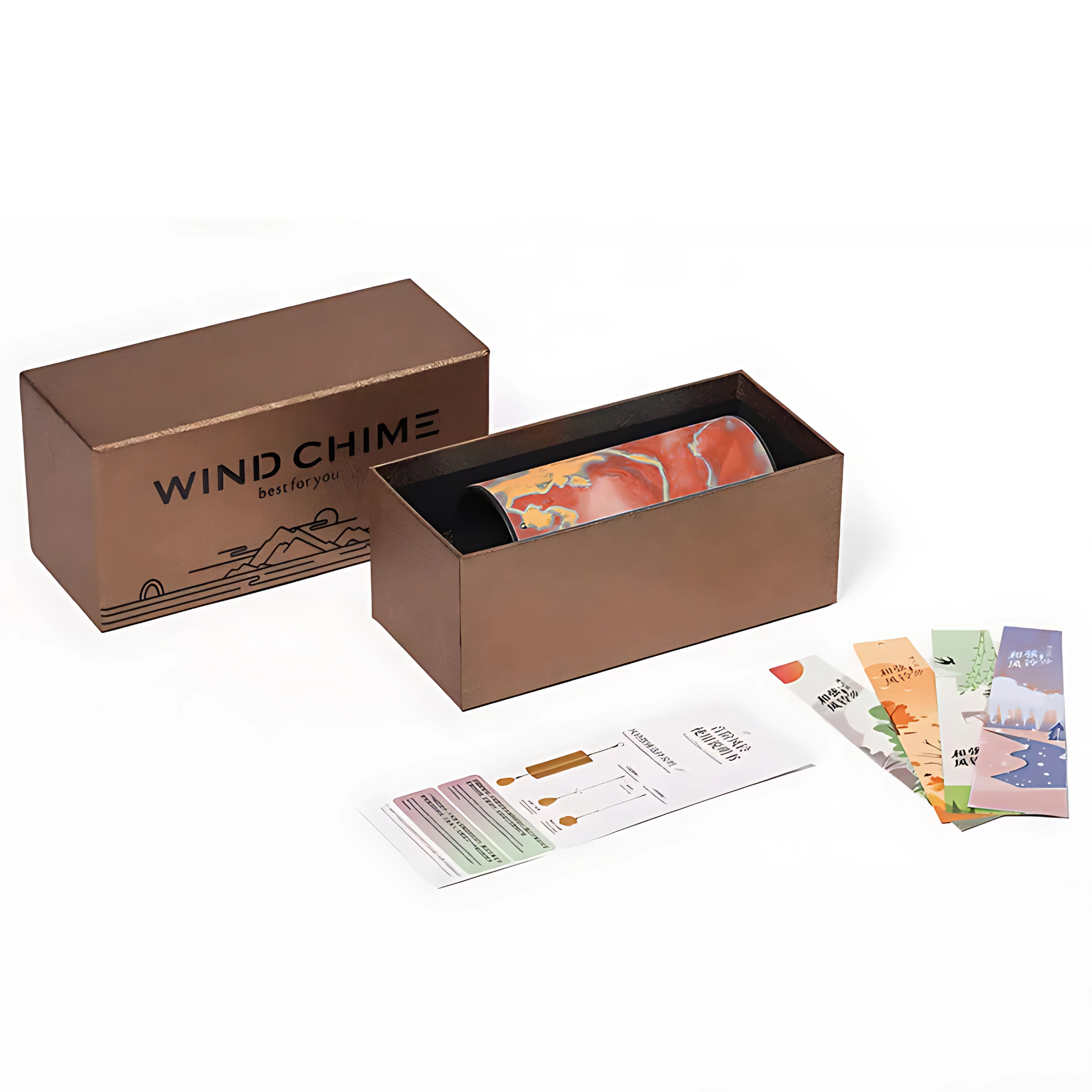 UBliss Red (Speciality Paper) 9-Note Meditation Wind Chime – Tuned Octagon Bars, Energy Series for Yoga, Relaxation, Sound Healing & Outdoor Decor